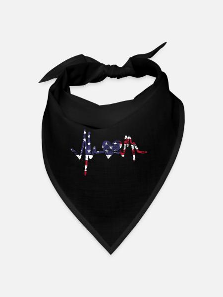 America with a heartbeat - Bandana - black - Front