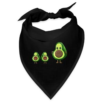 Niedliche Avocado Familie Kinder Geschenk - Bandana - Schwarz - Vorne