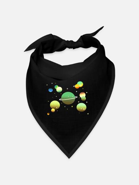 Space Galaxy Planet Stars - Bandana - black - Front