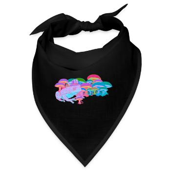 Natürlich Natur Rausch Pilz Frosch Schamane High - Bandana - Schwarz - Vorne