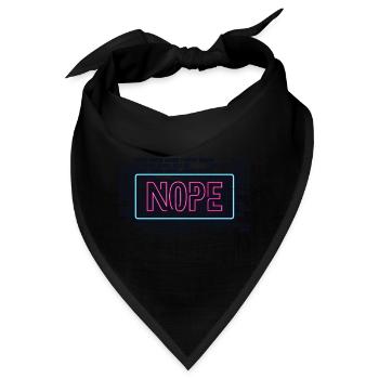 Nope - Nein - Neon Schild an Mauer - Bandana - Schwarz - Vorne
