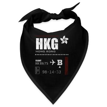 Hongkong-Flughafen-Tag - Bandana - Schwarz - Vorne