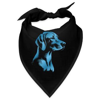 Magyar Vizsla Zeichnung Kopf blau - Bandana - Schwarz - Vorne