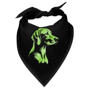 Magyar Vizsla Zeichnung Kopf grün - Bandana - Schwarz - Vorne