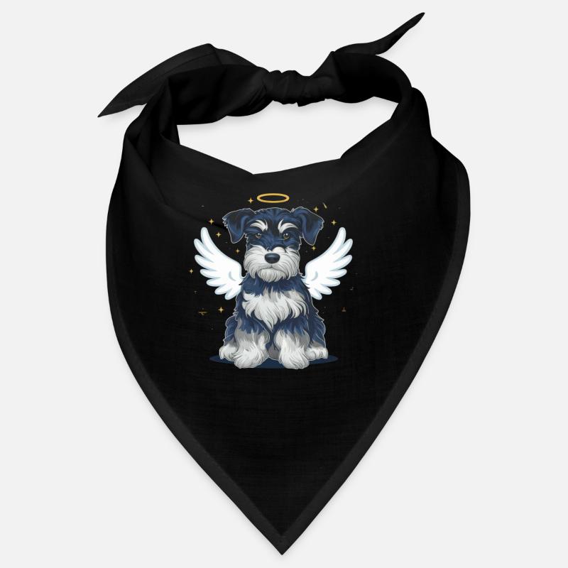 Miniature schnauzer as angel Bandana