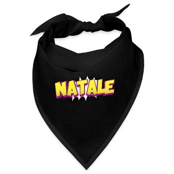 Natale benutzerdefinierter Name Comic-Buch-Stil Pop-Art, - Bandana - Schwarz - Vorne
