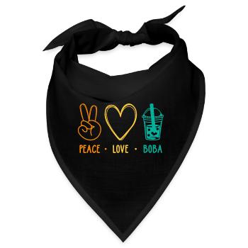 Peace Love Boba Graphic Tea Lover Tea Drinker Bubb - Bandana - Schwarz - Vorne