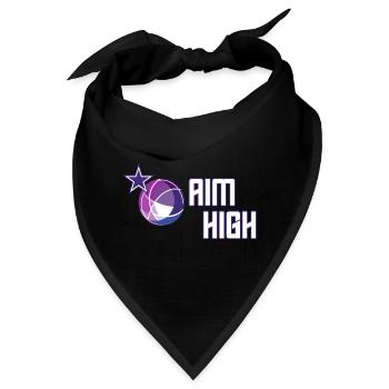 AIM HIGH - Motto mit Erde und Stern in Violett - Bandana - Schwarz - Vorne