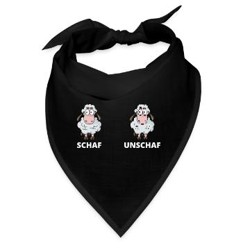 Schäfchen Schaf Unschaf Schafbock Schaffell - Bandana - Schwarz - Vorne