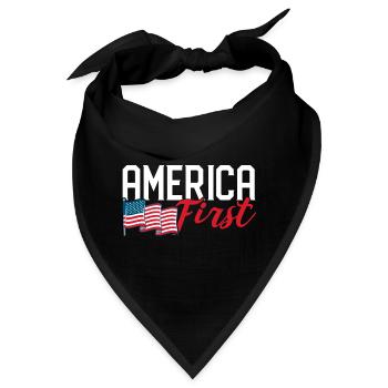 America First Gedenktag Vierter Juli USA Amerikani - Bandana - Schwarz - Vorne