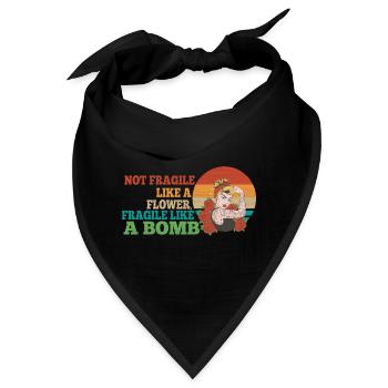 Nicht zerbrechlich wie eine Blume, sondern eine - Bandana - Schwarz - Vorne