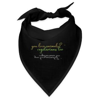 lieben Tiere? auch Vegetarier - Bandana - Schwarz - Vorne