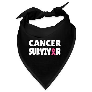 Breast Cancer: Cancer Survivor - Bandana - Schwarz - Vorne