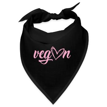 Veganer Herz - Tierliebe, Tierschutz & Vegan - Bandana - Schwarz - Vorne