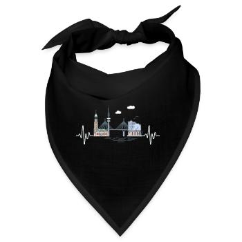 Hamburg Skyline Herzschlag Hamburger Elbe Norden - Bandana - Schwarz - Vorne