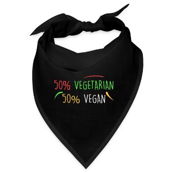 50% vegetarisch 50% vegan - Bandana - Schwarz - Vorne