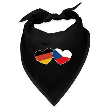 Deutsch Tschechische Freundschaft - Geschenk - Bandana - Schwarz - Vorne