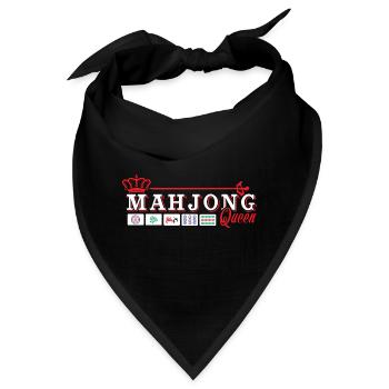 Mahjong Königin - coole Mahjong Geschenk - Bandana - Schwarz - Vorne