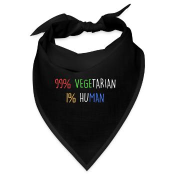 99% vegetarisch 1% menschlich - Bandana - Schwarz - Vorne