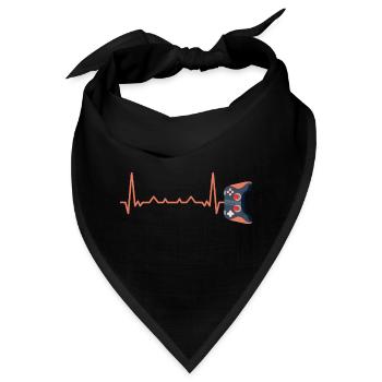 Ecg Heartbeat Video Game Player Gaming Console Pc - Bandana - Schwarz - Vorne