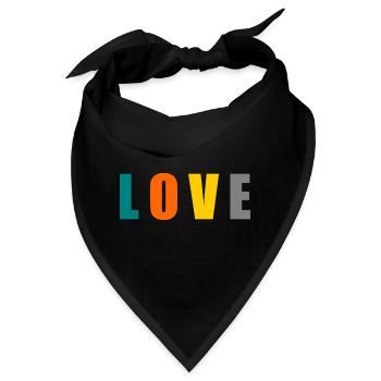 ICH LIEBE DICH. ICH LIEBE DICH. LIEBE. LIEBE. HERZ. - Bandana - Schwarz - Vorne