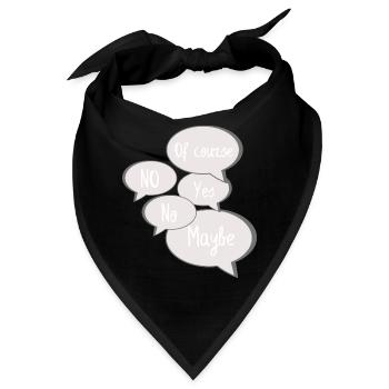No Yes Maybe Of Course Statement Antworten grau - Bandana - Schwarz - Vorne
