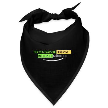vegetarisch macht mich glücklich - Bandana - Schwarz - Vorne