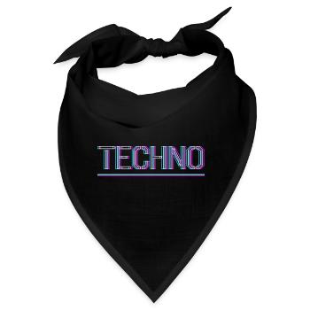 Techno Rave Club Electro Musik Raver - Bandana - Schwarz - Vorne