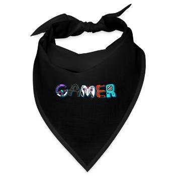 Gamer Word mit Videospielteilen - Bandana - Schwarz - Vorne