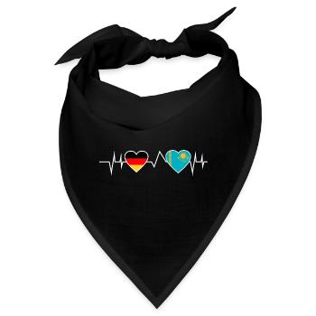 Deutschland Kasachstan Herzschlag Kasache - Bandana - Schwarz - Vorne