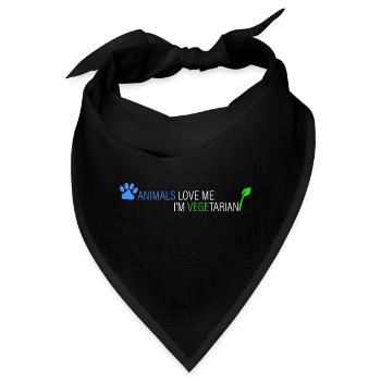 Tiere lieben mich - ich bin Vegetarier - Bandana - Schwarz - Vorne