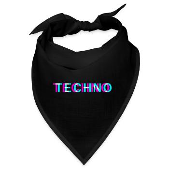 Techno Rave Festival Electro Musik Raver - Bandana - Schwarz - Vorne