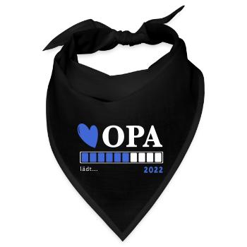 Opa 2022 - lädt, Geschenk für werdenden Opa - Bandana - Schwarz - Vorne