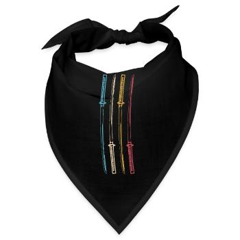 Samurai Japan Katana Ninja Schwert retro Vektor 3 - Bandana - Schwarz - Vorne