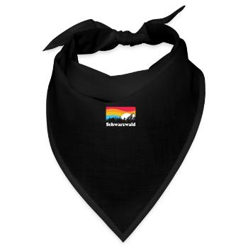 Schwarzwald Retro Sonnenuntergang Gebirge - Bandana - Schwarz - Vorne