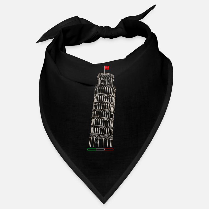 Schiefe Turm von Pisa - Bandana - Schwarz