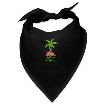 reif für die insel,urlaub,ferien,palme,insel - Bandana - Schwarz - Vorne