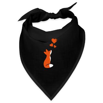 fox love - Bandana - Schwarz - Vorne