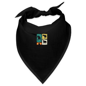Büffel Rind Ochsen - Bandana - Schwarz - Vorne