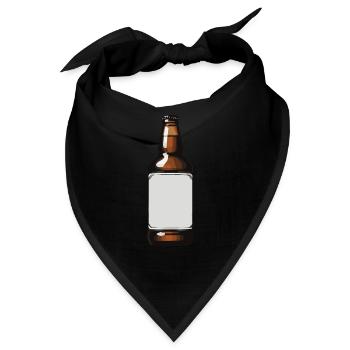 Bierflasche Bier Trinken Symbol - Bandana - Schwarz - Vorne