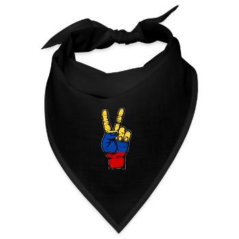Kolumbien Flagge Peace Symbol used - Bandana - Schwarz - Vorne