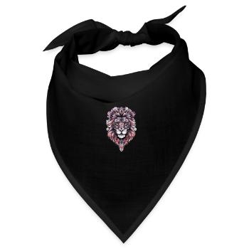Löwe Bunt - Bandana - Schwarz - Vorne