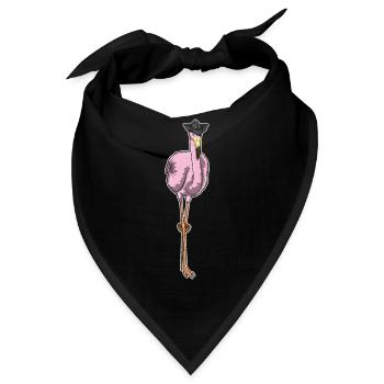 Flamingo Pirat Holzbein - Bandana - Schwarz - Vorne