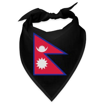 Nepal-Flagge - Bandana - Schwarz - Vorne