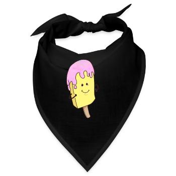 Eis Sommer Eisdiele Eiskrem Fantasy Comic Cartoon - Bandana - Schwarz - Vorne