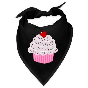 Zuckersüßes rosa Törtchen - Bandana - Schwarz - Vorne