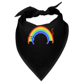 Regenbogen-Katze - Bandana - Schwarz - Vorne