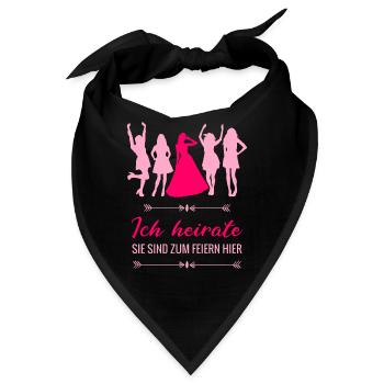 Poltern Junggesellinnenabschied - Ich heirate - Bandana - Schwarz - Vorne