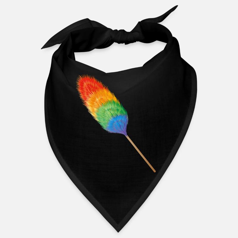 Feather duster in brightly colored rainbow colors Bandana