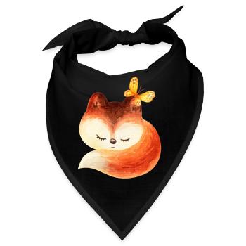Fuchs Füchse Foxy Waldtier niedlich Rotfuchs süß - Bandana - Schwarz - Vorne